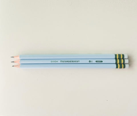 Pastel Blue Laser Engraved Ticonderoga Pencils