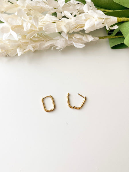 Small Oval Huggie Earrings