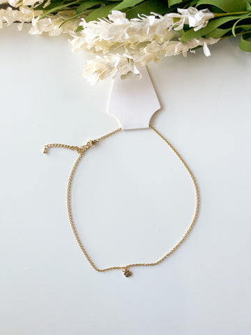 Gold Hypoallergenic Necklace with small paw
