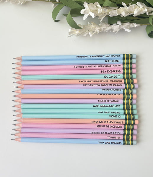 Pastel Pink Laser Engraved Ticonderoga Pencils