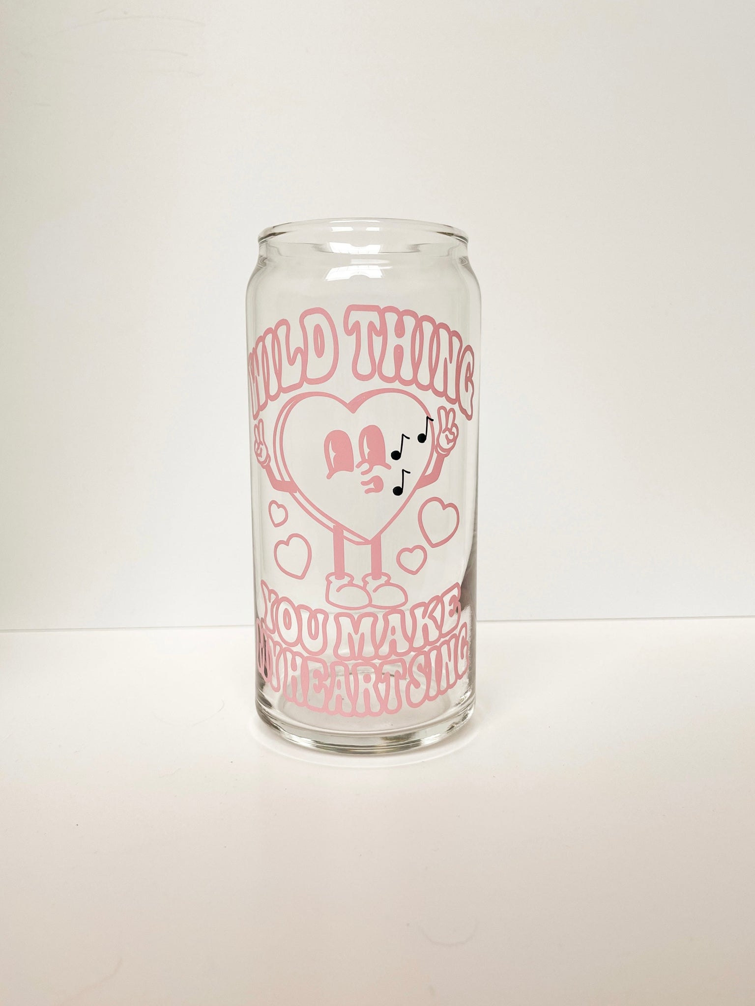 20 oz Can Glass - pink wild thing
