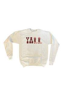 Small White Y’all Boots Crewneck