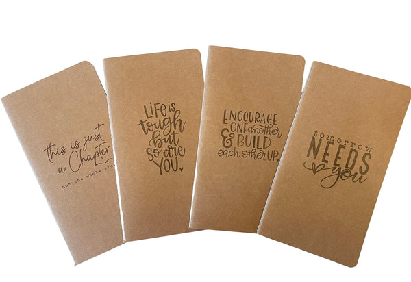 Laser Engraved Kraft Notebook - Choose your quote