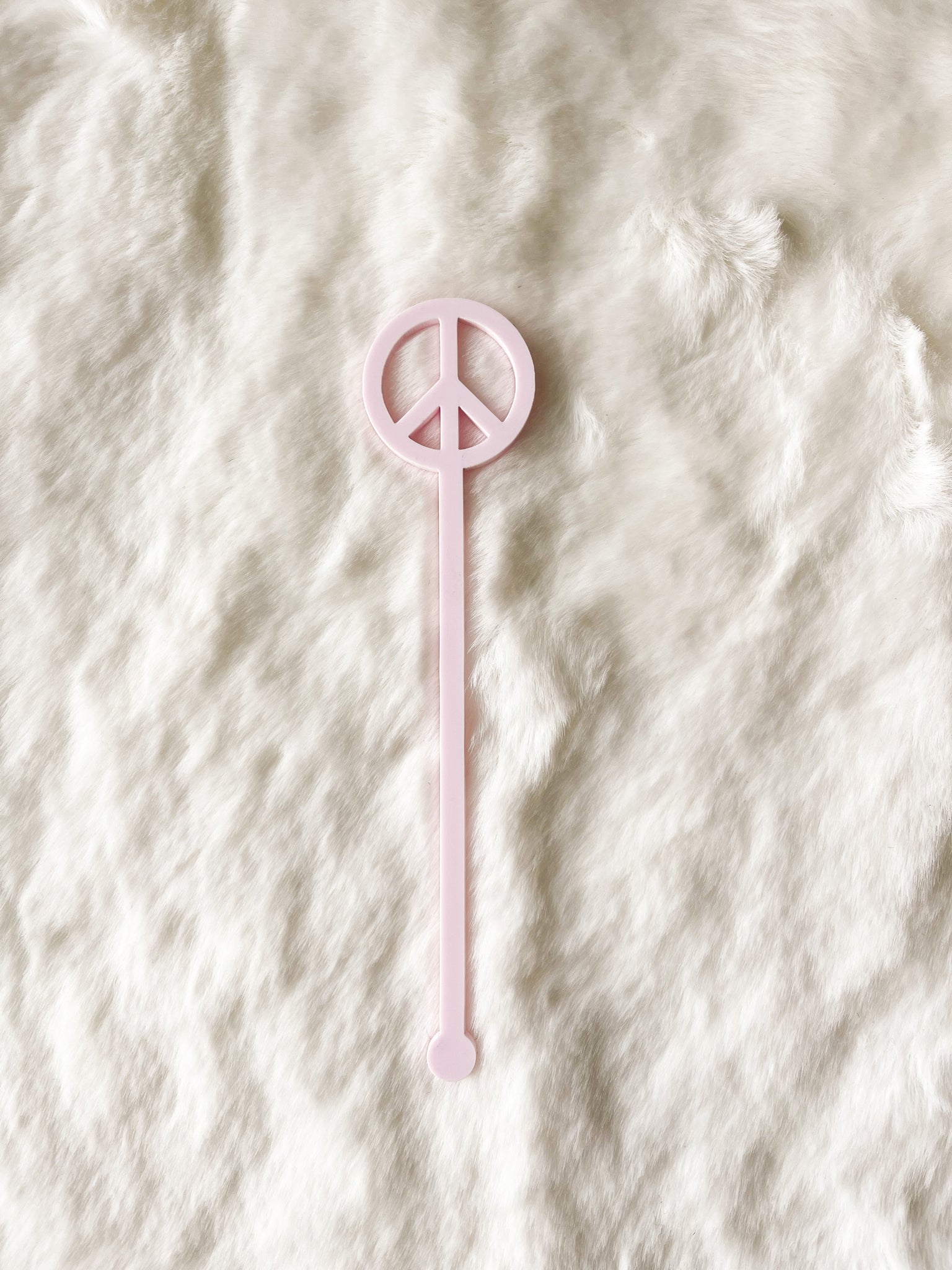 Pale Pink Peace Sign Stir Stick